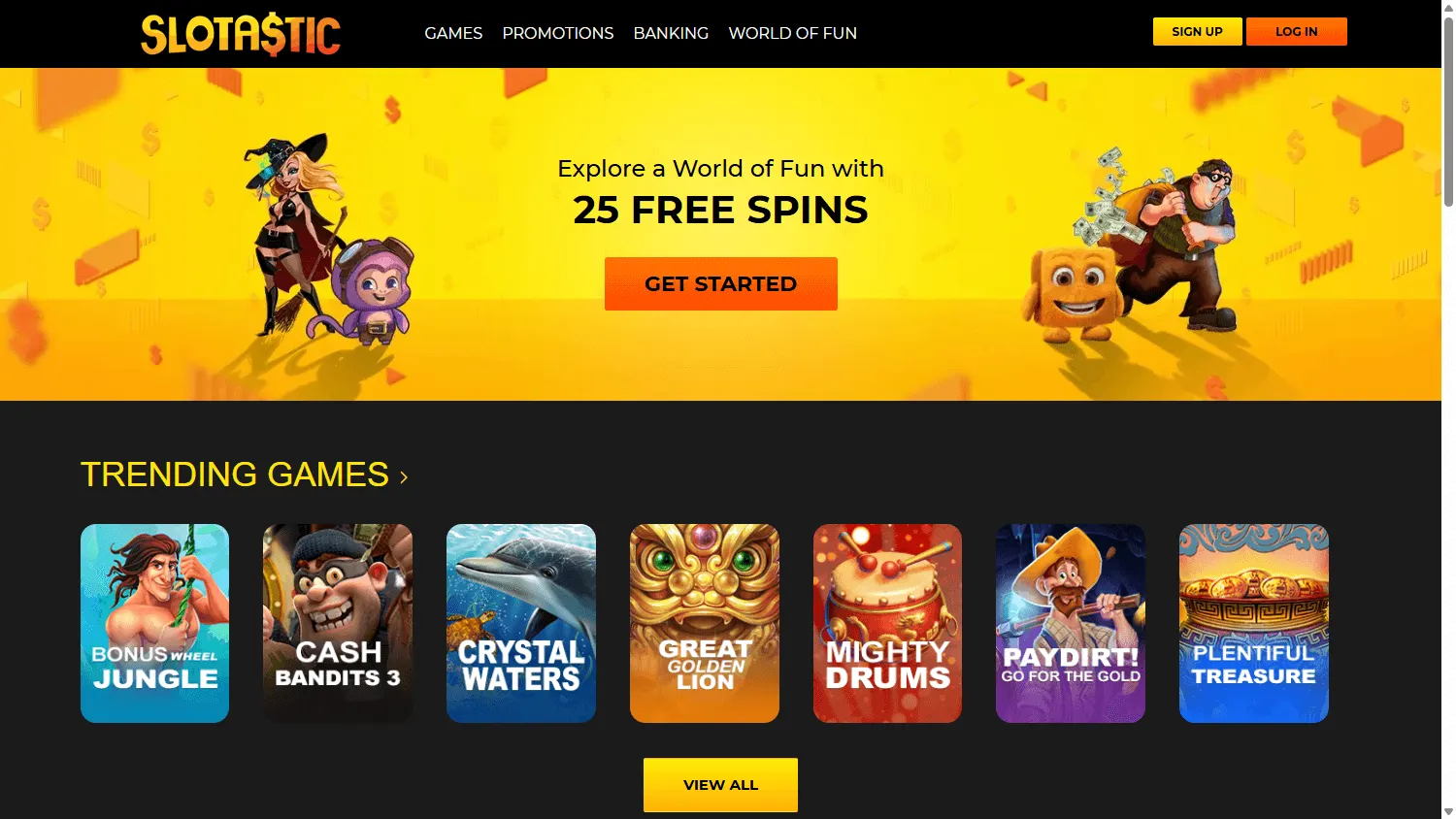 Slotastic Casino desktop slot game selection