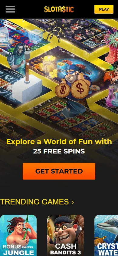 Slotastic Casino mobile browser games on a phone