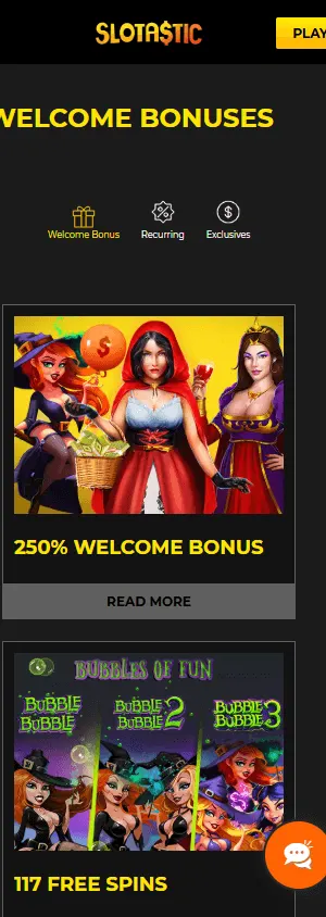 Slotastic Casino mobile promotions and bonus offers